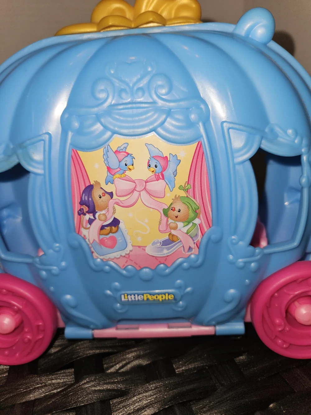 Fisher-Price Little People Blue and Pink Fairy Tale Carriage with White Horse